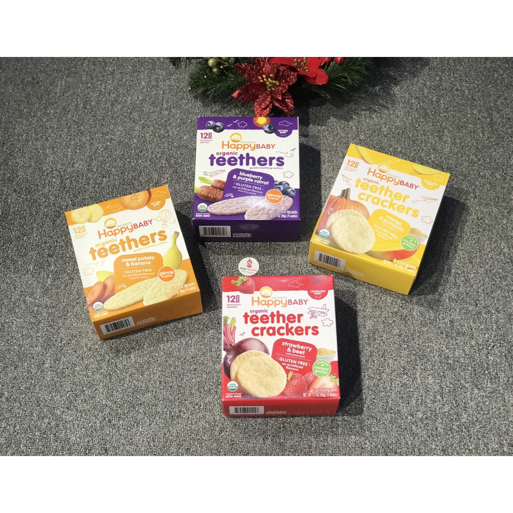 Bánh ăn dặm Happy Baby Organic Teethers 48gr